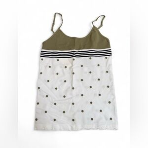 Connection 18 Olive and White Polka Dot Camisole
